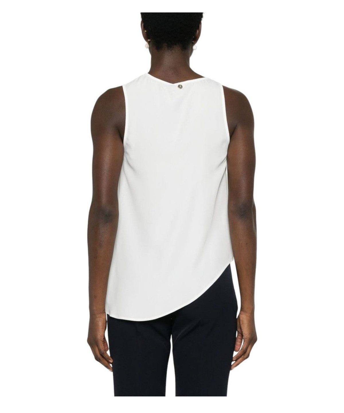 Blusa Smanicata Asimmetrica con Decorazione in Cristalli-Liu-Jo-Top-Vittorio Citro Boutique