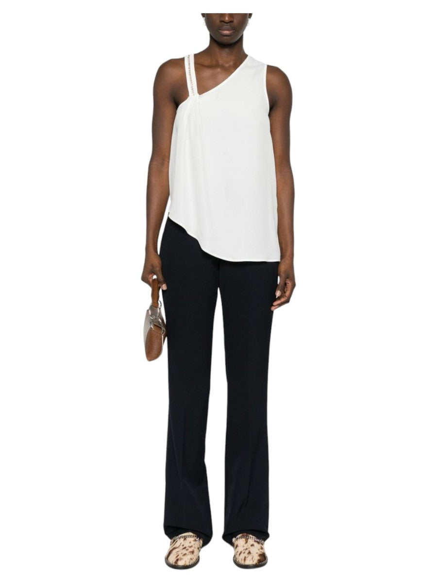 Blusa Smanicata Asimmetrica con Decorazione in Cristalli-Liu-Jo-Top-Vittorio Citro Boutique