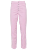 Pantaloni Crop Dritti Koons con Bottoni Cristallo-Dondup-Pantaloni-Vittorio Citro Boutique