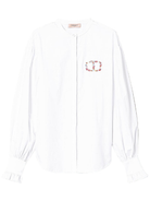 Camicia in popeline con ricamo Oval T a fiori-Twinset-Camicie-Vittorio Citro Boutique