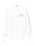 Camicia in popeline con ricamo Oval T a fiori-Twinset-Camicie-Vittorio Citro Boutique