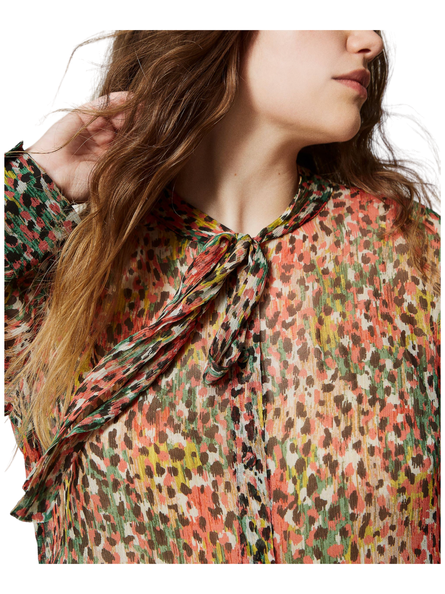 Camicia in creponne animalier Twinset Vittorio Citro Boutique