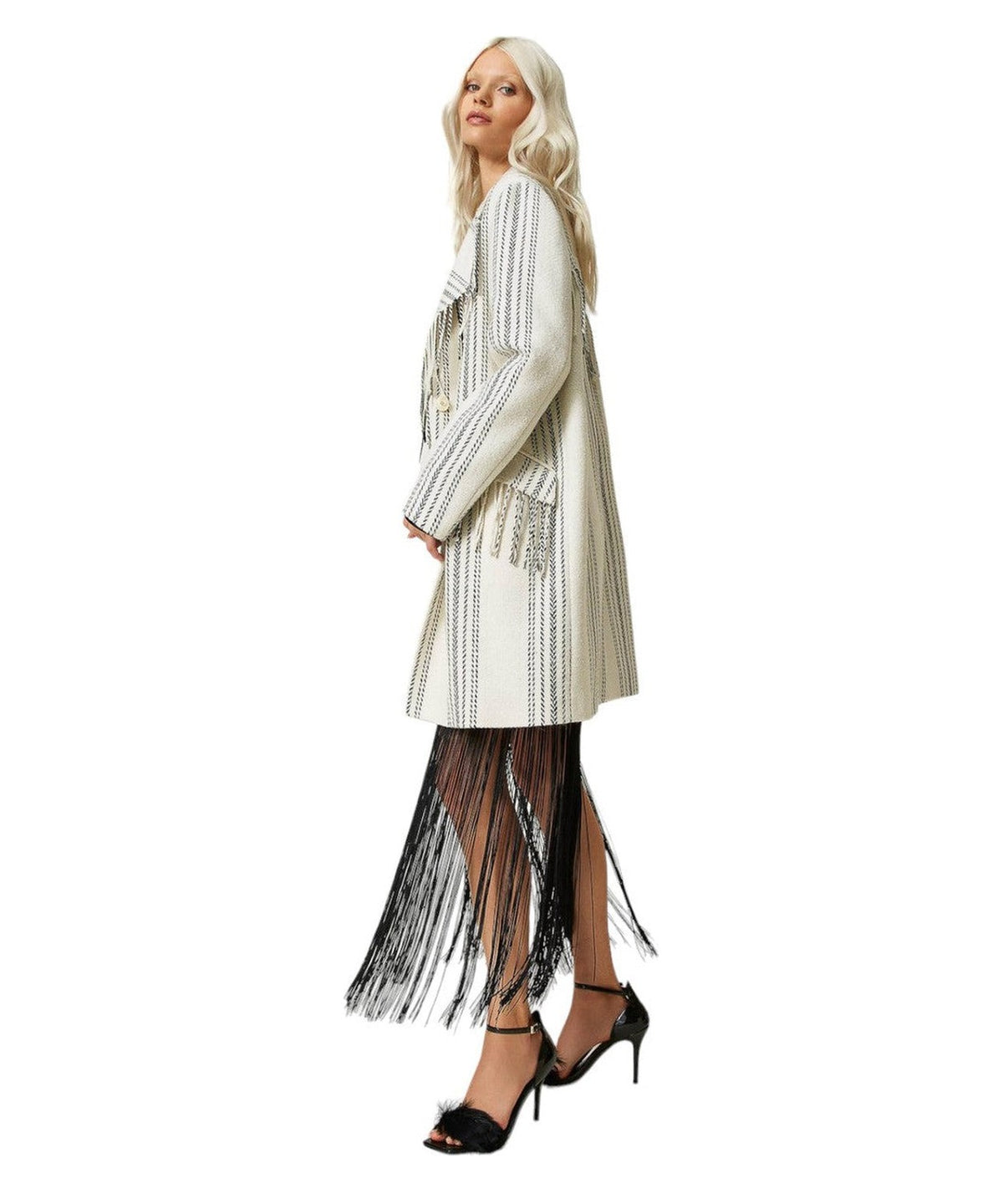Cappotto in misto lana jacquard-Twinset-Cappotti-Vittorio Citro Boutique