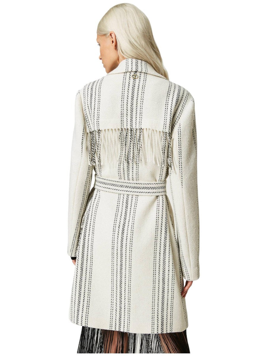 Cappotto in misto lana jacquard-Twinset-Cappotti-Vittorio Citro Boutique