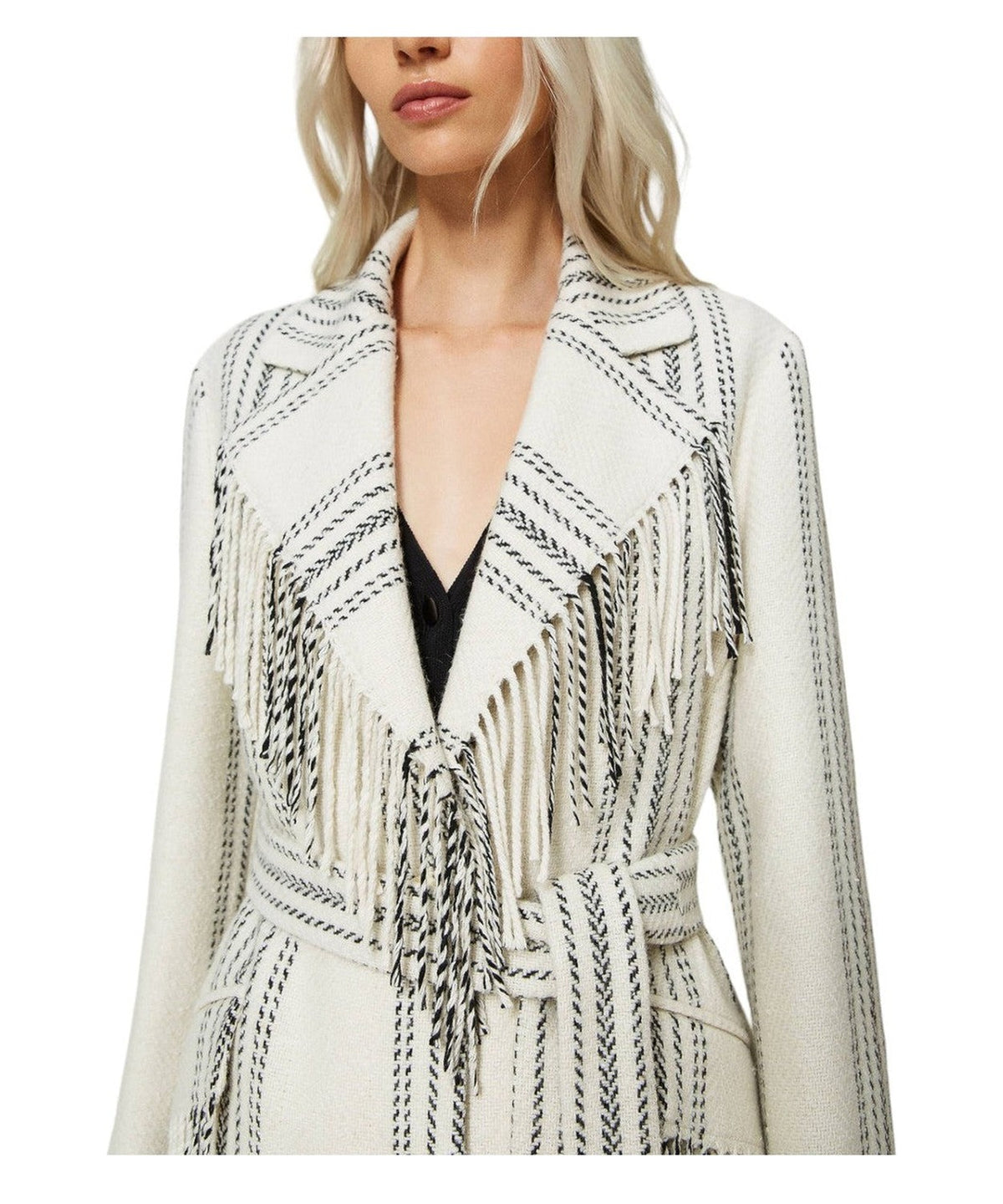 Cappotto in misto lana jacquard-Twinset-Cappotti-Vittorio Citro Boutique