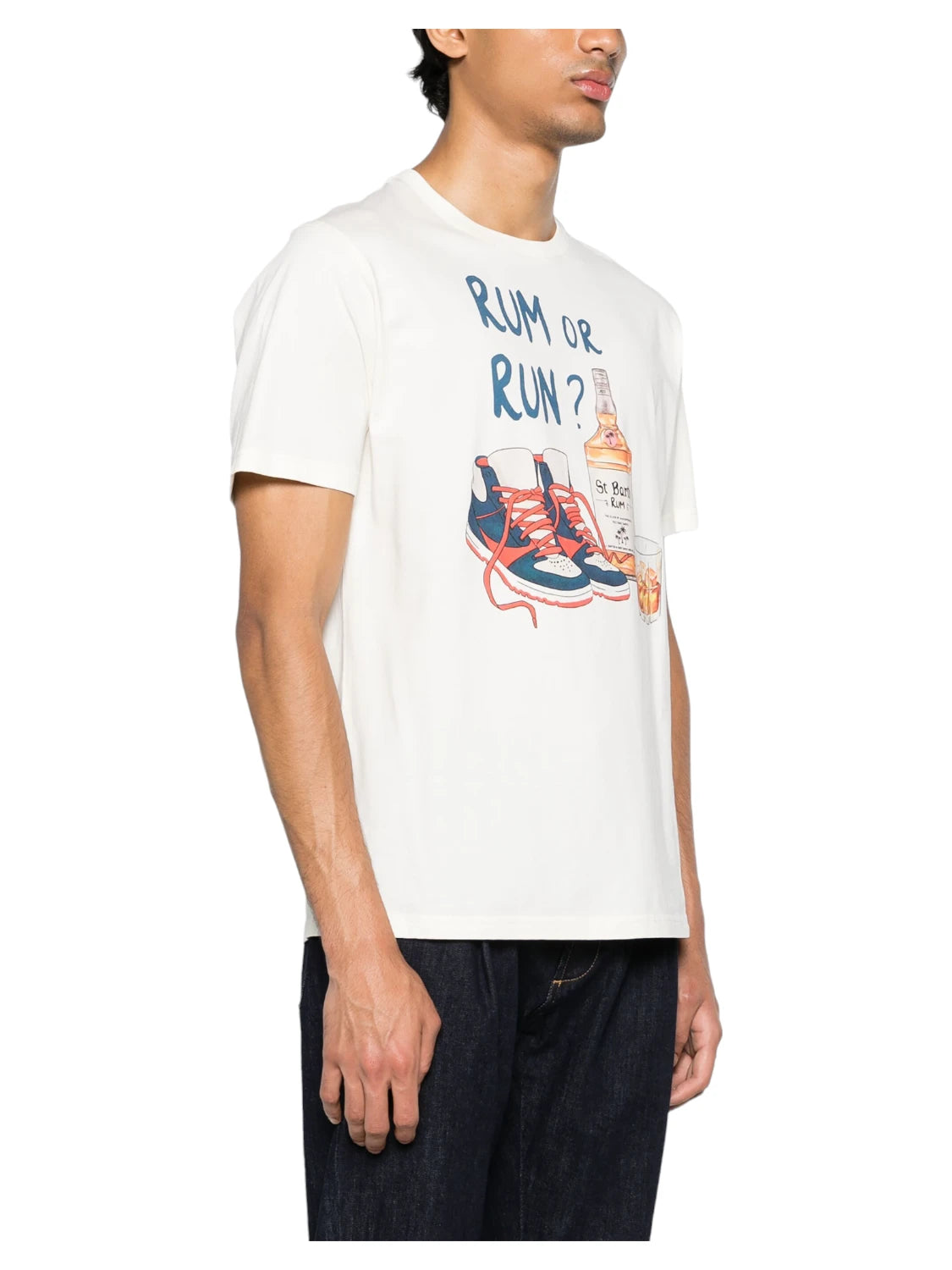 T-Shirt "RUM OR RUN"-Mc2 Saint Barth-T-shirt-Vittorio Citro Boutique