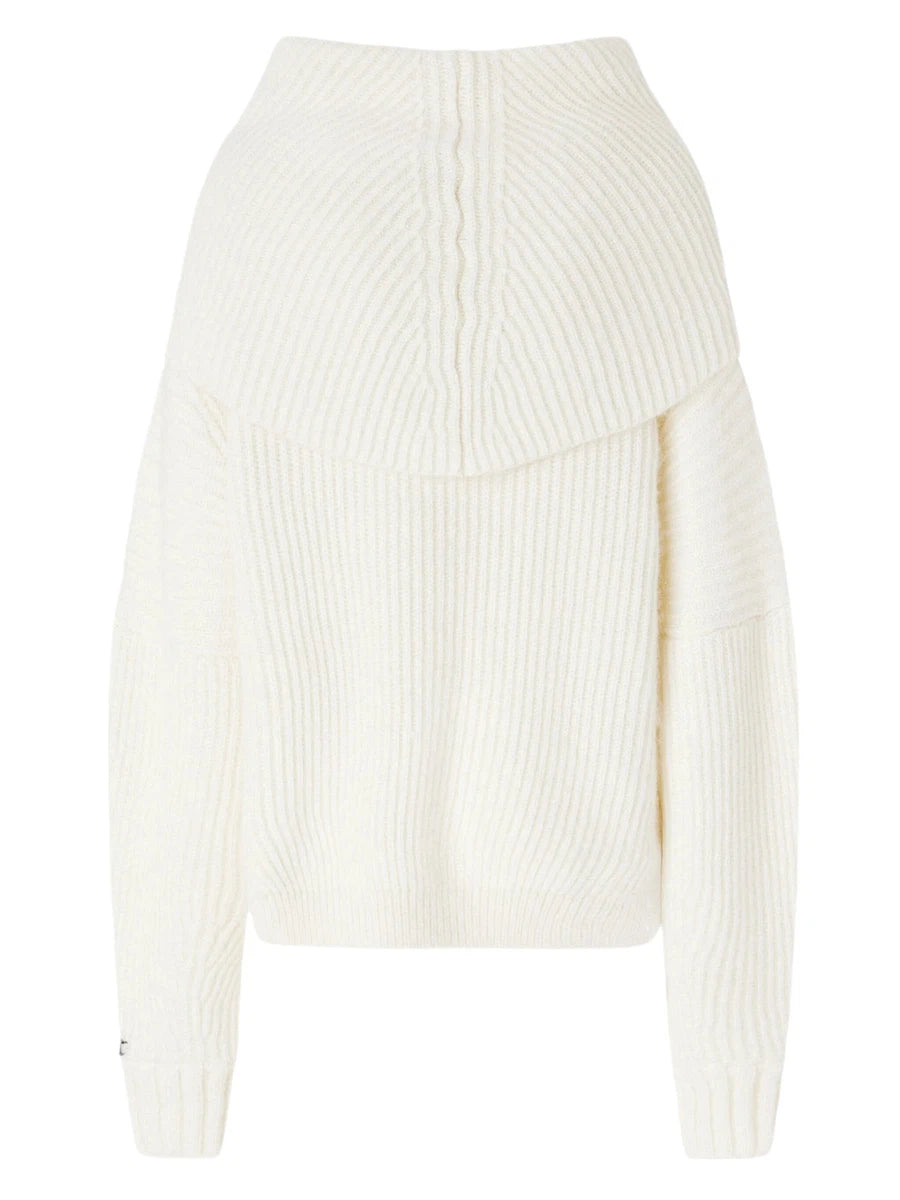 Maglione Sphynx in Mohair Bianco a Coste-Pinko-Maglieria-Vittorio Citro Boutique