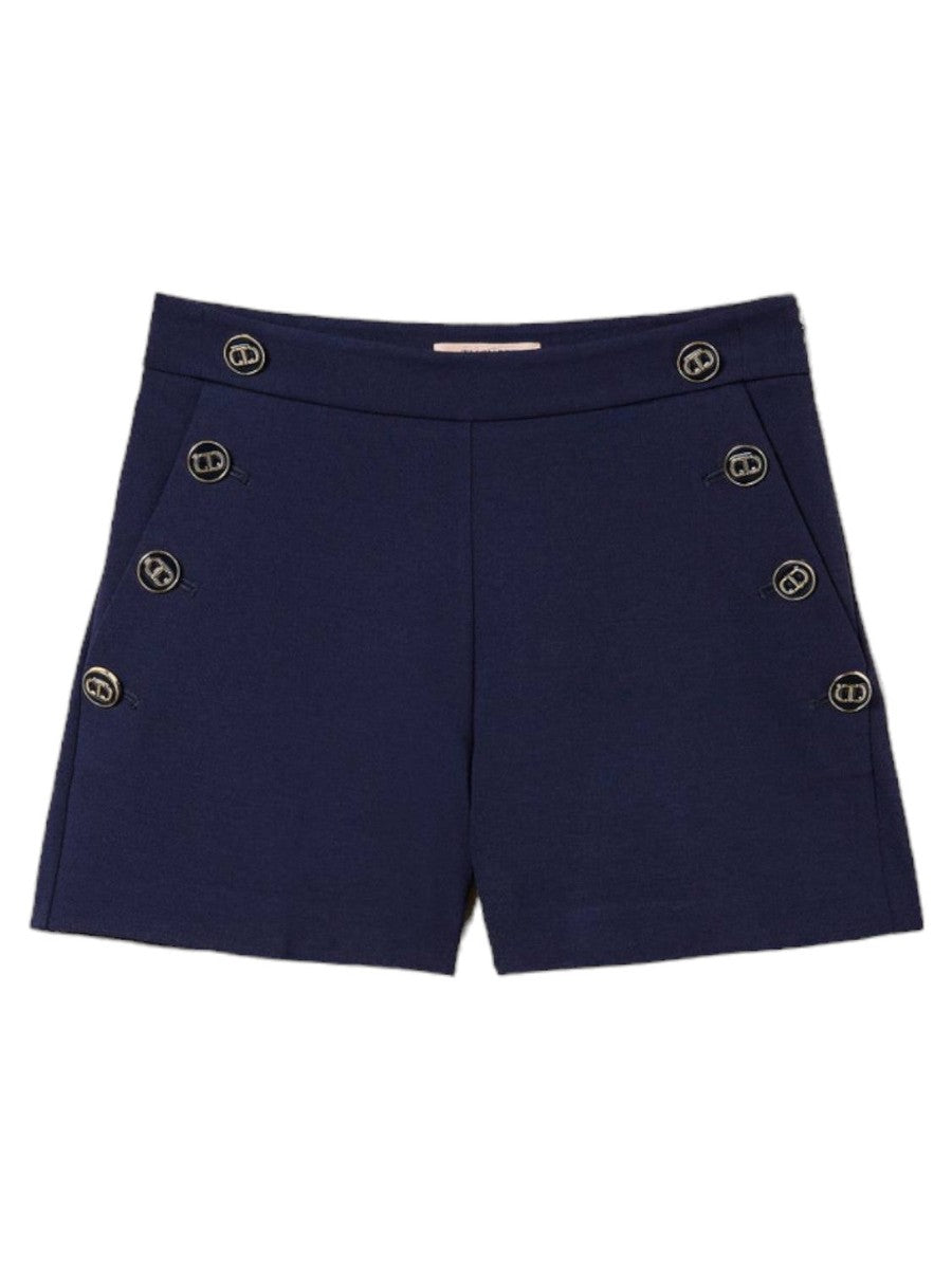 Shorts slim con bottoni Oval T-Twinset-Shorts-Vittorio Citro Boutique