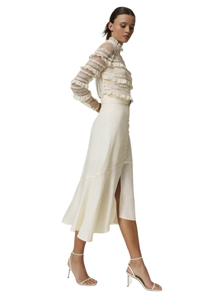 Gonna lunga in tela di misto lino-Twinset-Gonne-Vittorio Citro Boutique