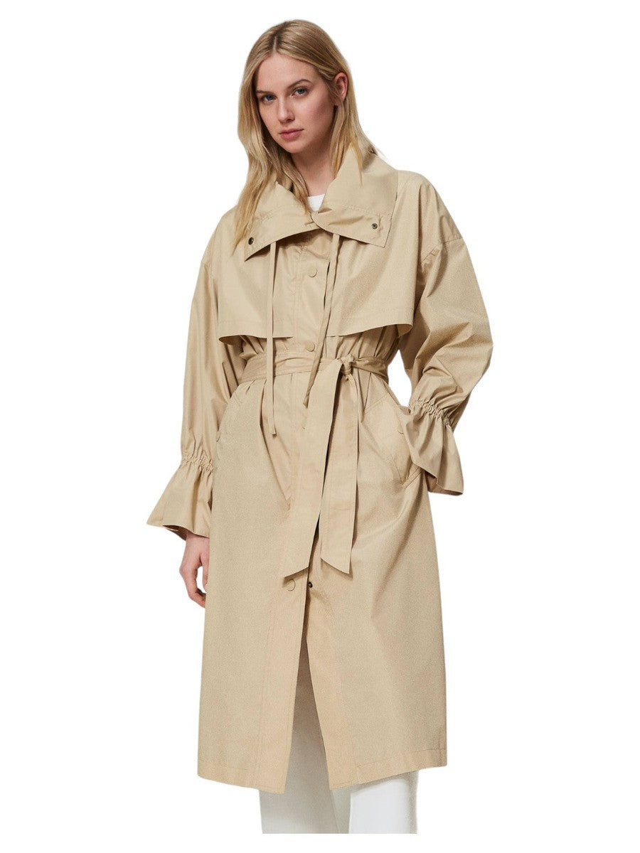 Trench in taffetà con cintura-Twinset-Giacche-Vittorio Citro Boutique
