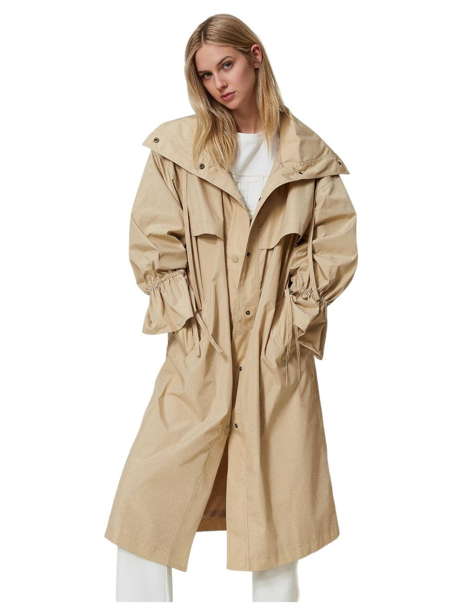 Trench in taffetà con cintura-Twinset-Giacche-Vittorio Citro Boutique