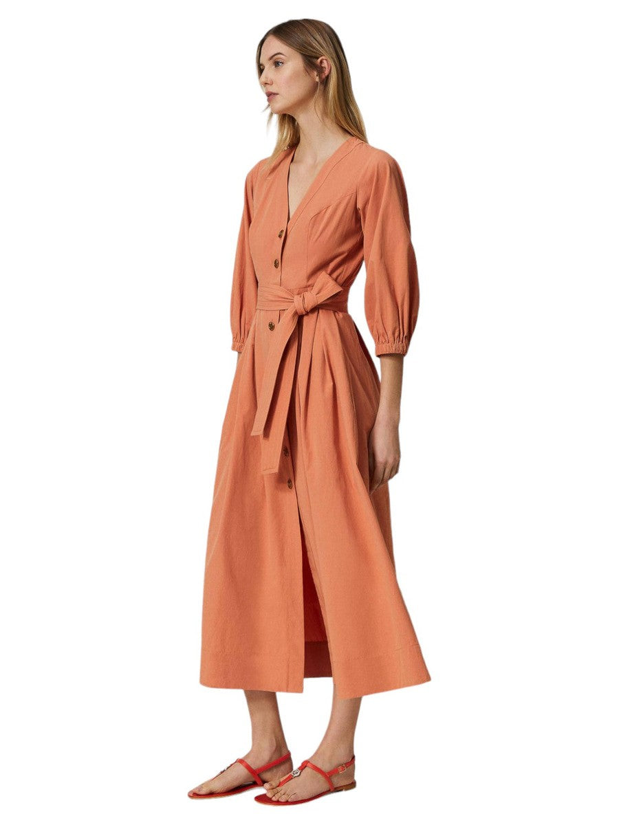 Abito longuette in popeline-Twinset-Abiti-Vittorio Citro Boutique