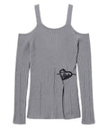 Maglia Off spalla Treeblend con Spilla a Cuore-Twinset-Maglieria-Vittorio Citro Boutique