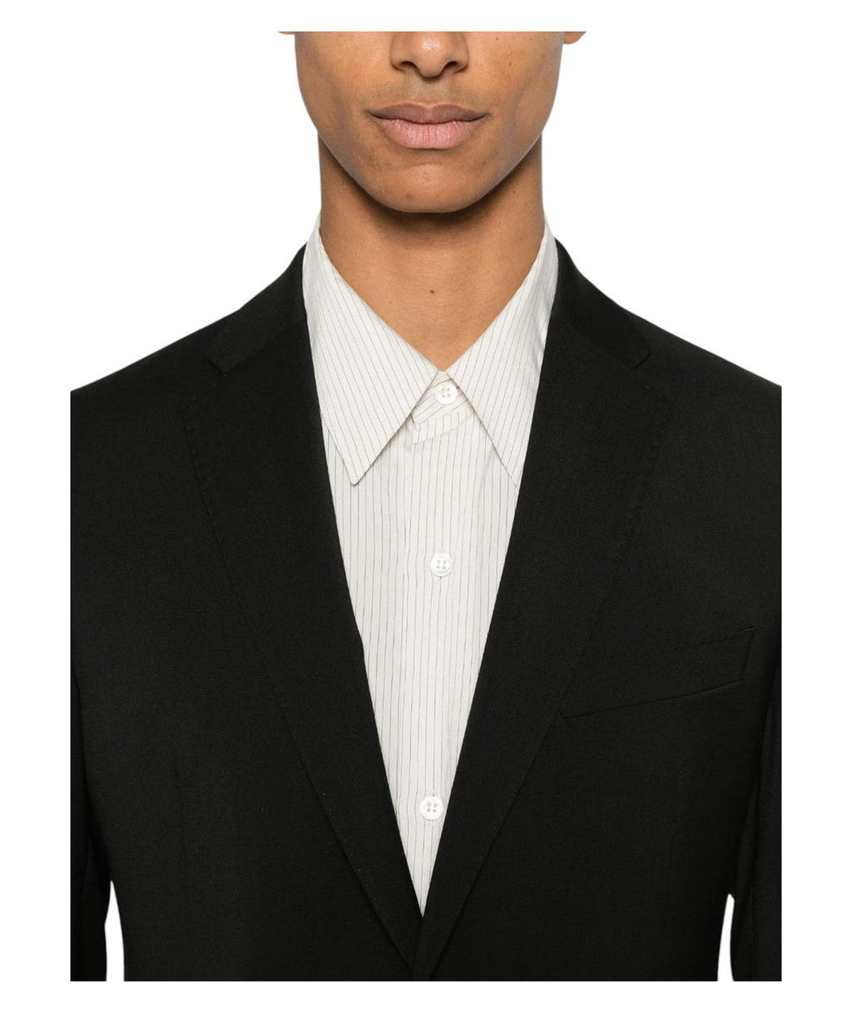 Abito Emporio Armani in Lana Vergine Nero Carbone-Emporio Armani-Abiti-Vittorio Citro Boutique