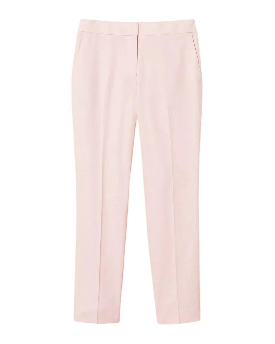 Pantaloni a vita bassa in misto lino-Twinset-Pantaloni-Vittorio Citro Boutique