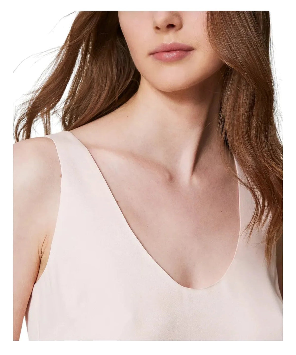Top in raso lucido con collo tondo-Twinset-Top-Vittorio Citro Boutique