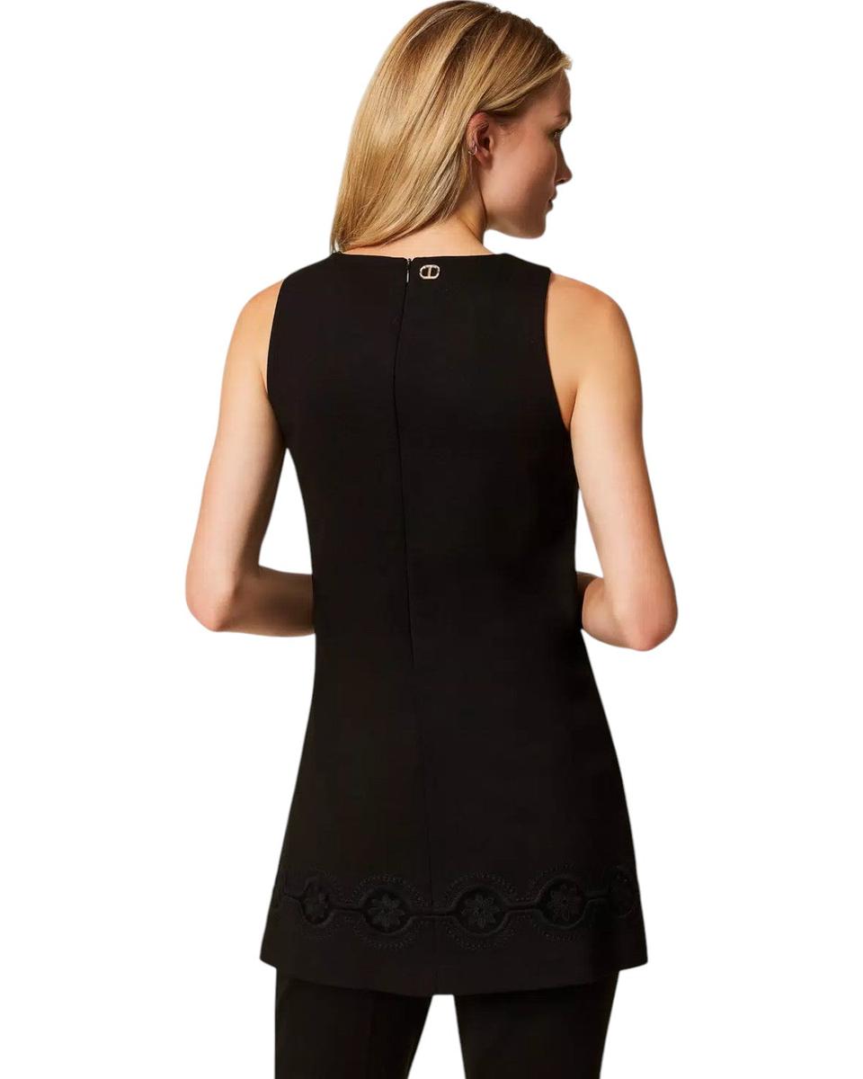 Tunica Svasata con Ricamo Floreale-Twinset-Maglieria-Vittorio Citro Boutique