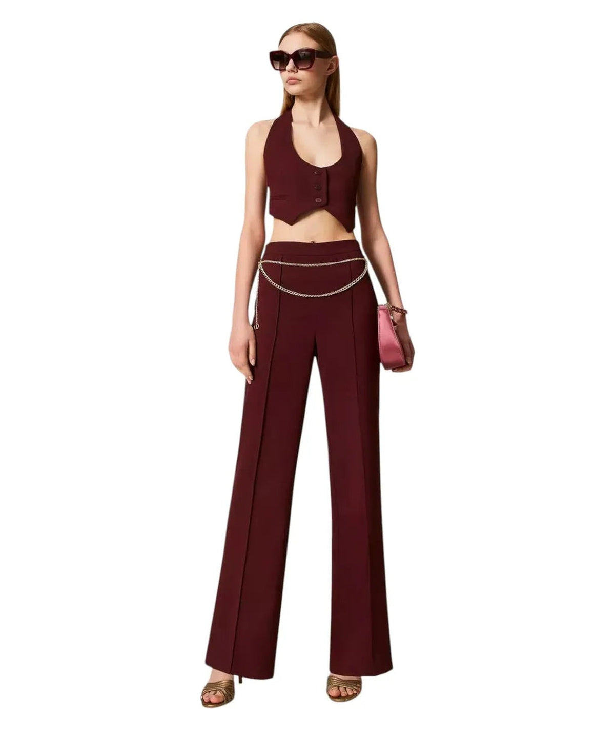 Pantaloni Palazzo con Cintura-Twinset-Pantaloni-Vittorio Citro Boutique