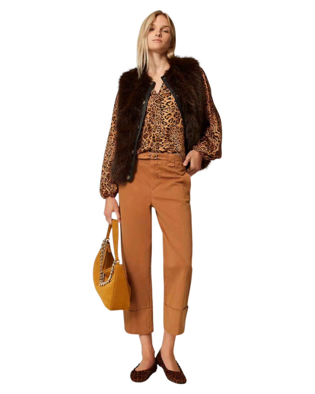 Gilet in Pelliccia Sintetica Bicolor-Twinset-Pellicce e shearling-Vittorio Citro Boutique