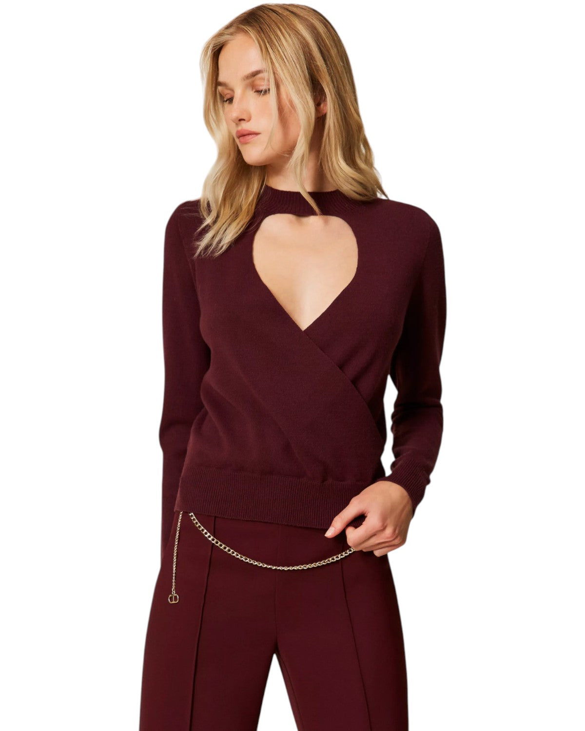 Maglia con Cut-Out e Incrocio-Twinset-Maglieria-Vittorio Citro Boutique