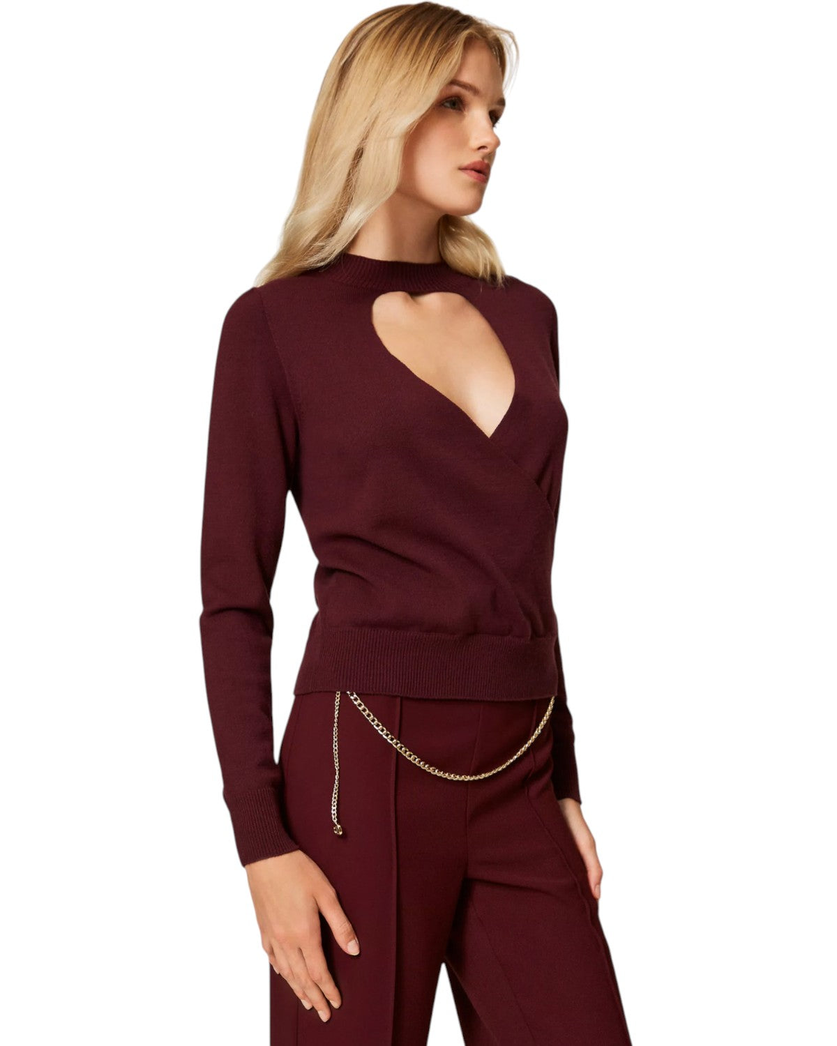 Maglia con Cut-Out e Incrocio-Twinset-Maglieria-Vittorio Citro Boutique