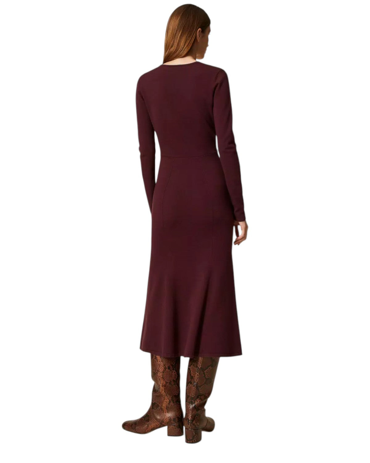 Abito Longuette in Maglia con Logo-Twinset-Abiti-Vittorio Citro Boutique