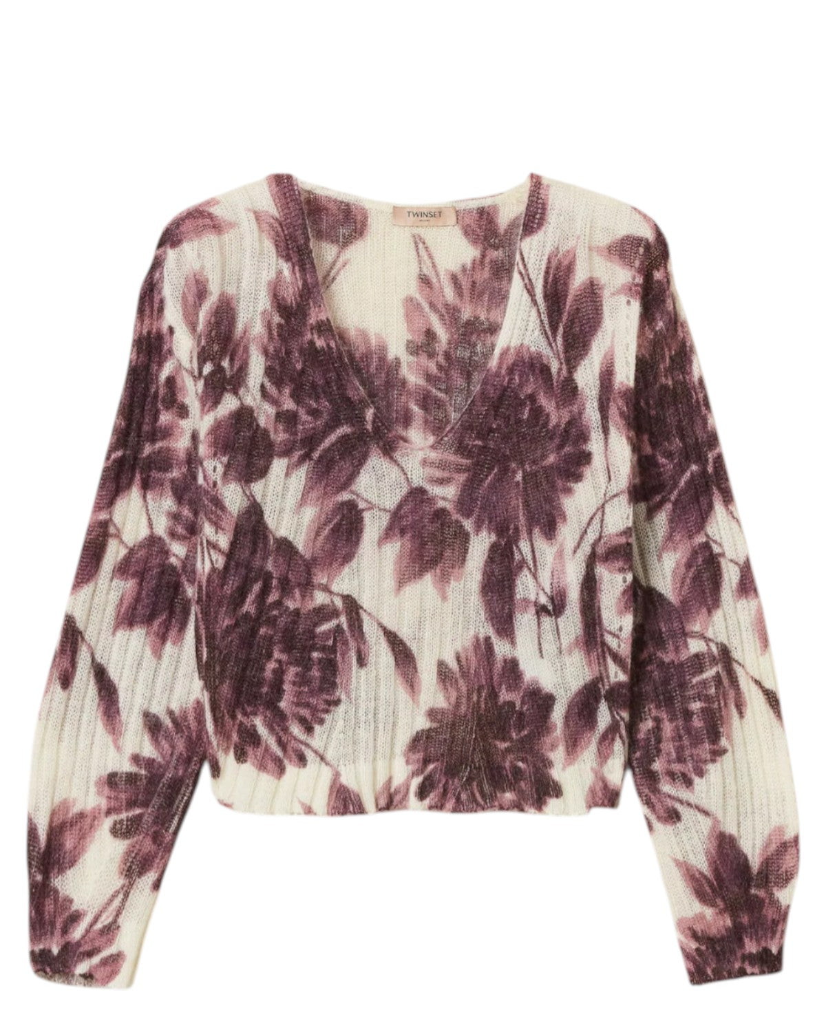 Maglia in Misto Mohair con Stampa Floreale-Twinset-Maglieria-Vittorio Citro Boutique