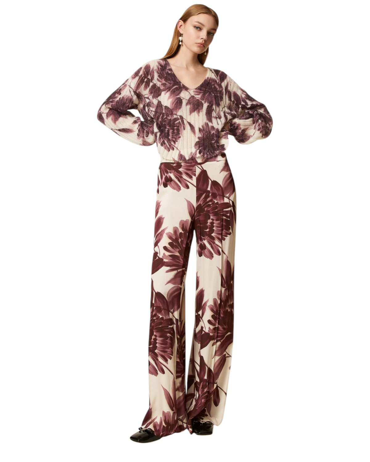 Maglia in Misto Mohair con Stampa Floreale-Twinset-Maglieria-Vittorio Citro Boutique