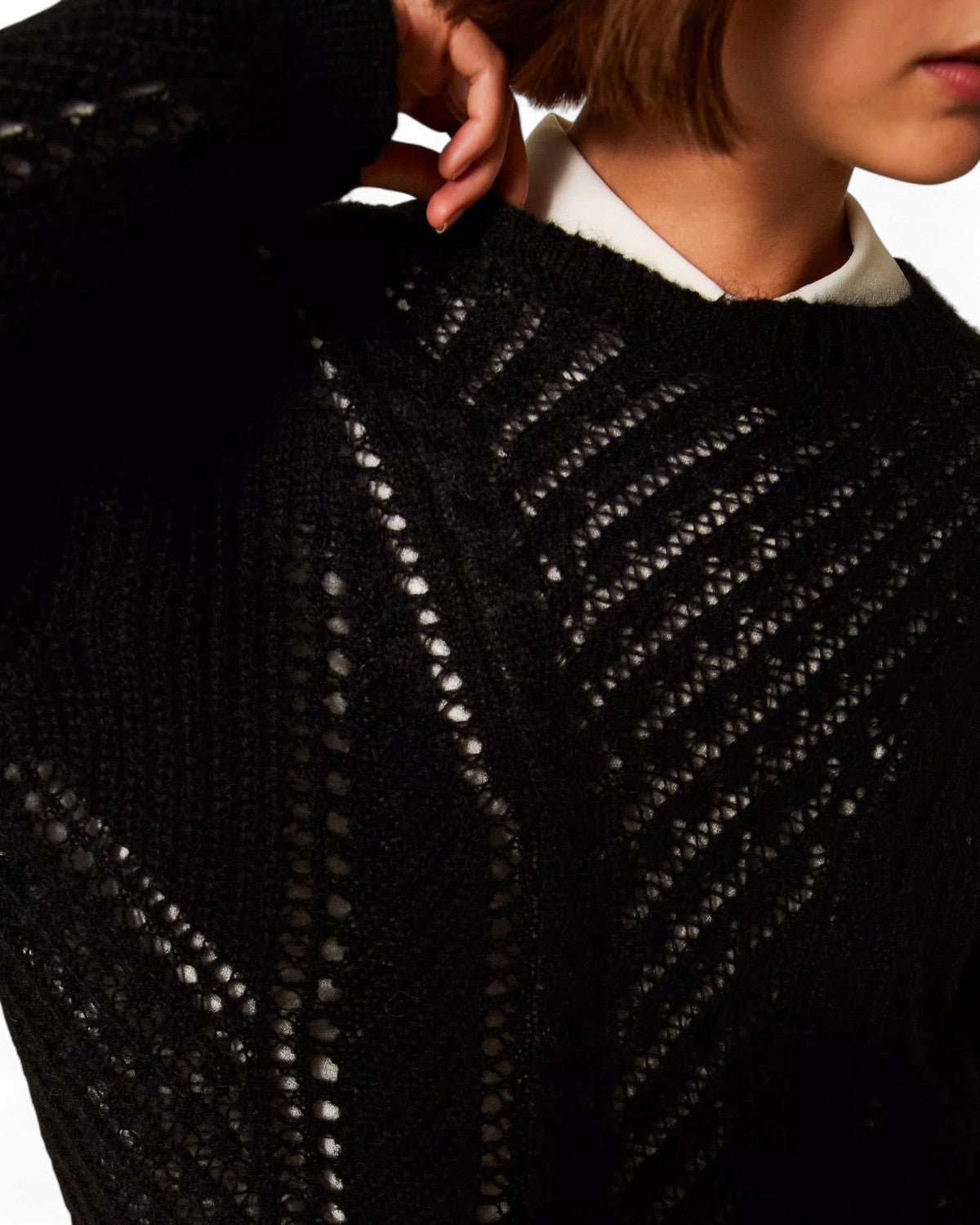 Maglione Oversize in Lana con Girocollo-Twinset-Maglieria-Vittorio Citro Boutique