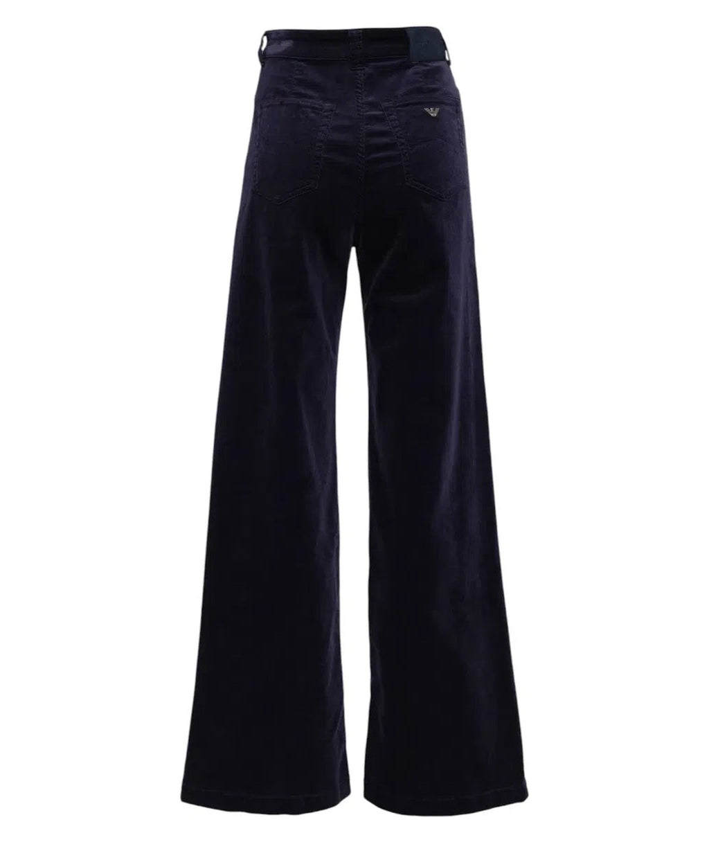 Pantalone in Velluto a Vita Alta-Pantaloni-Emporio Armani-Vittorio Citro Boutique