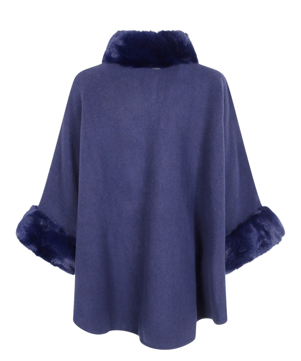 Poncho Cappotto Donna Twinset con Pelliccia