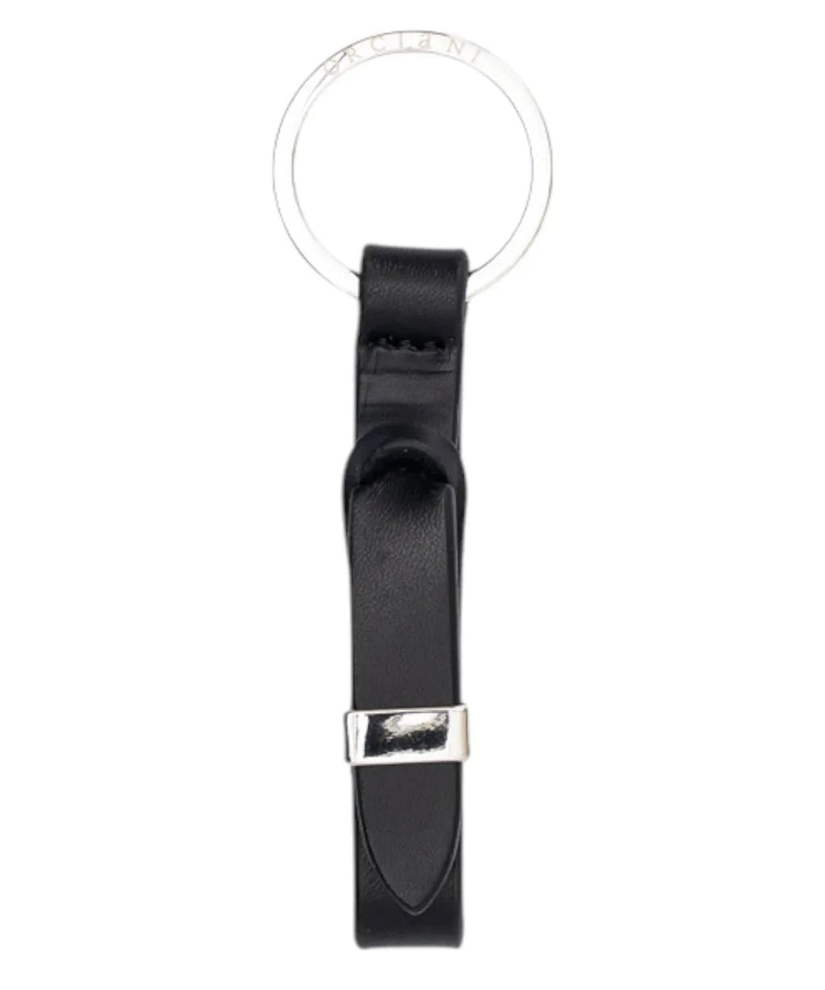 Portachiavi Nobuckle in pelle martellata con anello metallico-Orciani-Portachiavi-Vittorio Citro Boutique