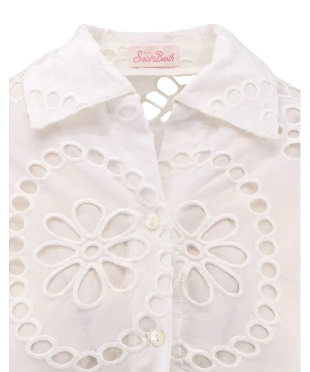 Camicia Febe in Cotone Cioccolato con Fiocco e Punto Inglese-Camicie-Mc2 Saint Barth-Vittorio Citro Boutique