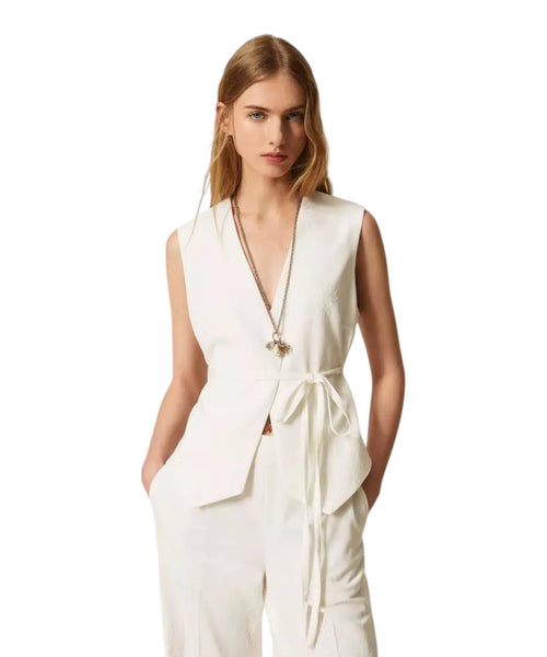 Damesgilet Twinset met Borduursel en Tailleband