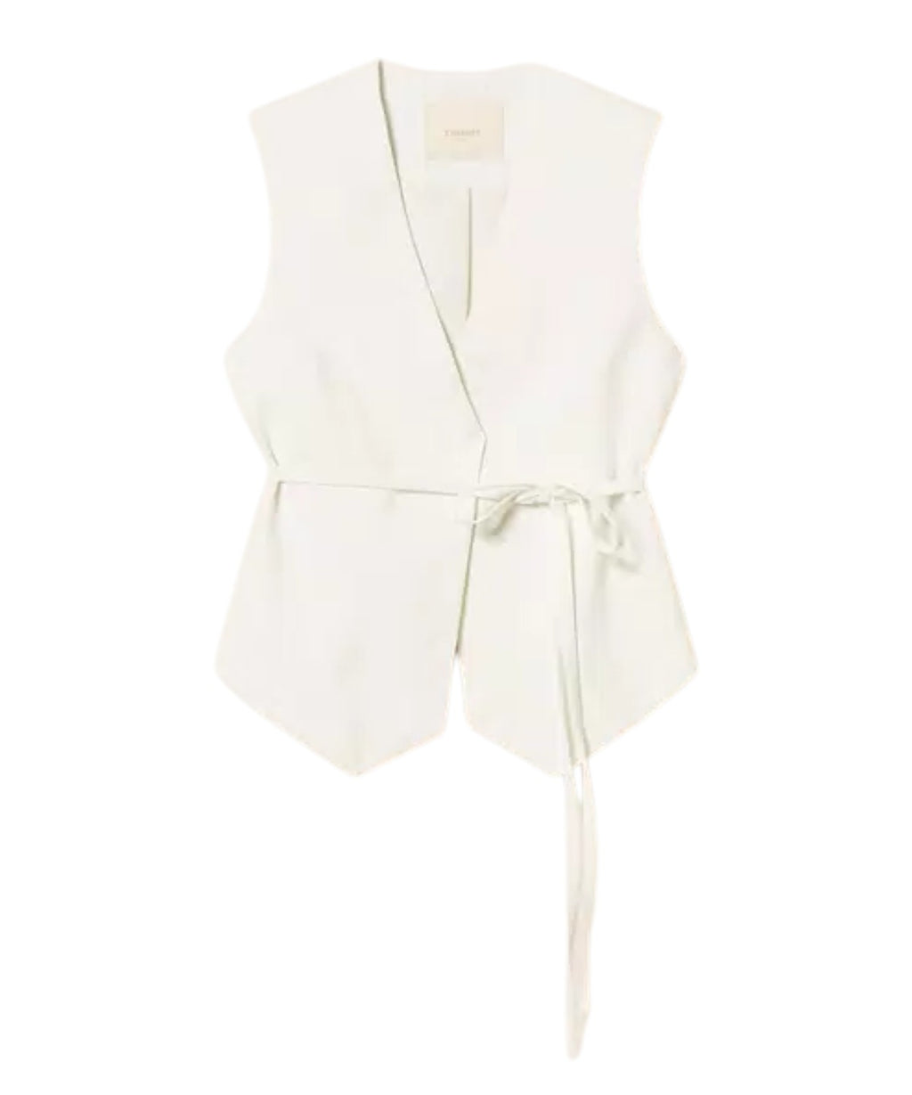 Twinset Embroidered Women's Vest with Belt