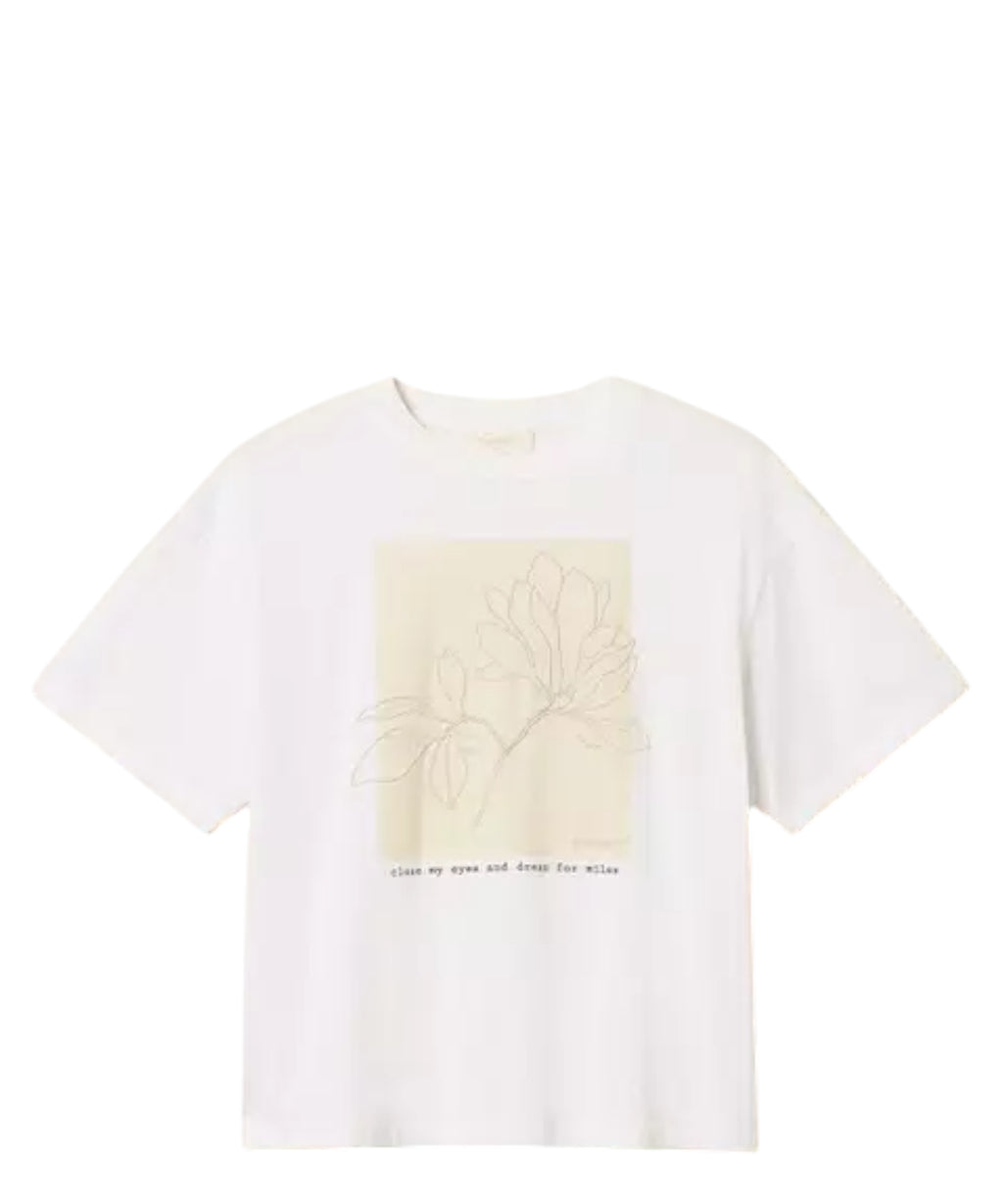 Twinset Cotton T-shirt with Print and Embroidery