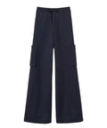 Pantalones cargo anchos en algodón, lyocell y lino