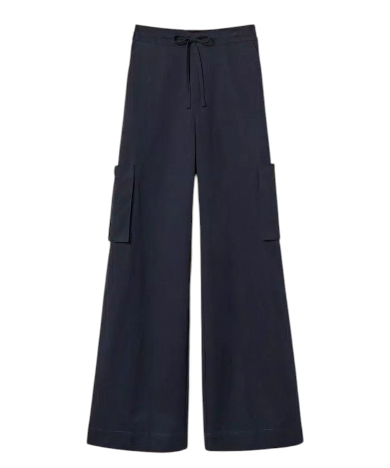 Pantalones cargo anchos en algodón, lyocell y lino