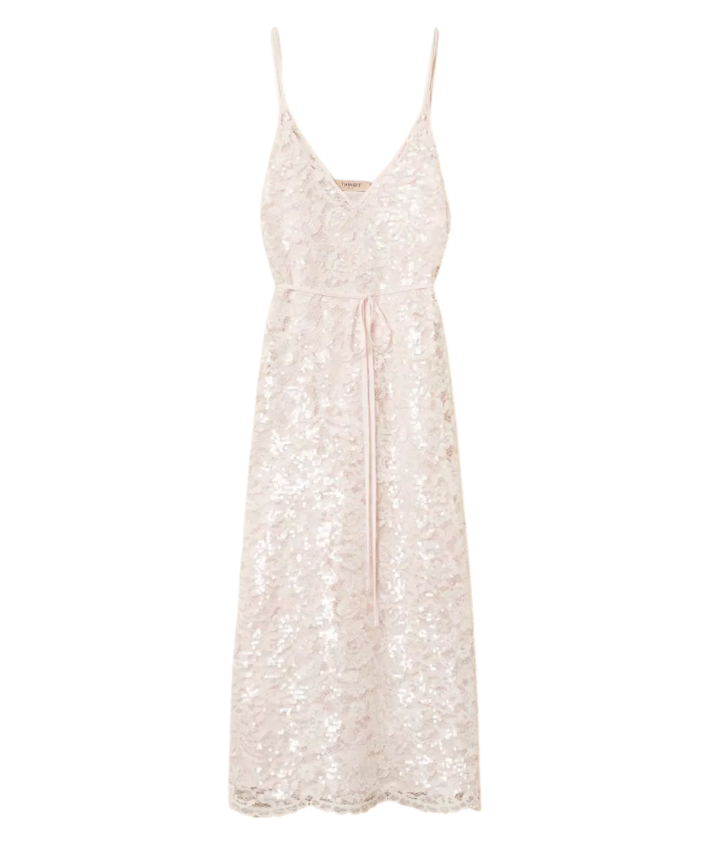 Twinset Sequined Lace Midi Dress