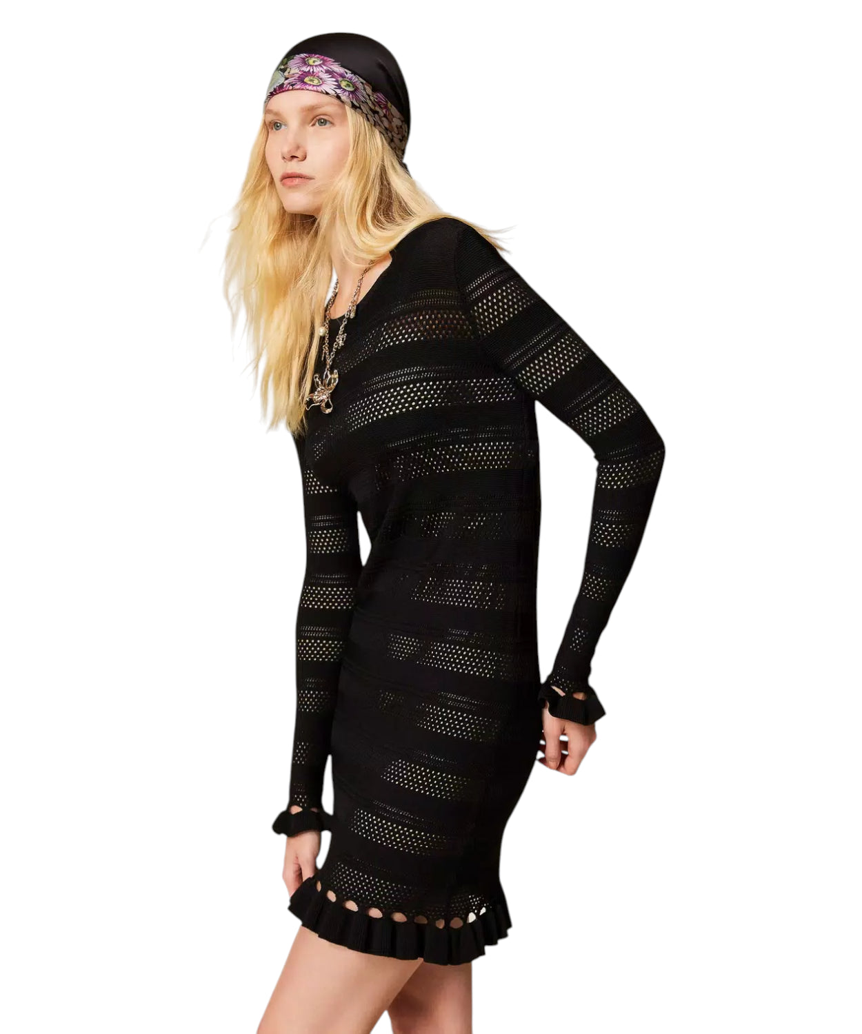 Abito Corto in Maglia con Volant Twinset