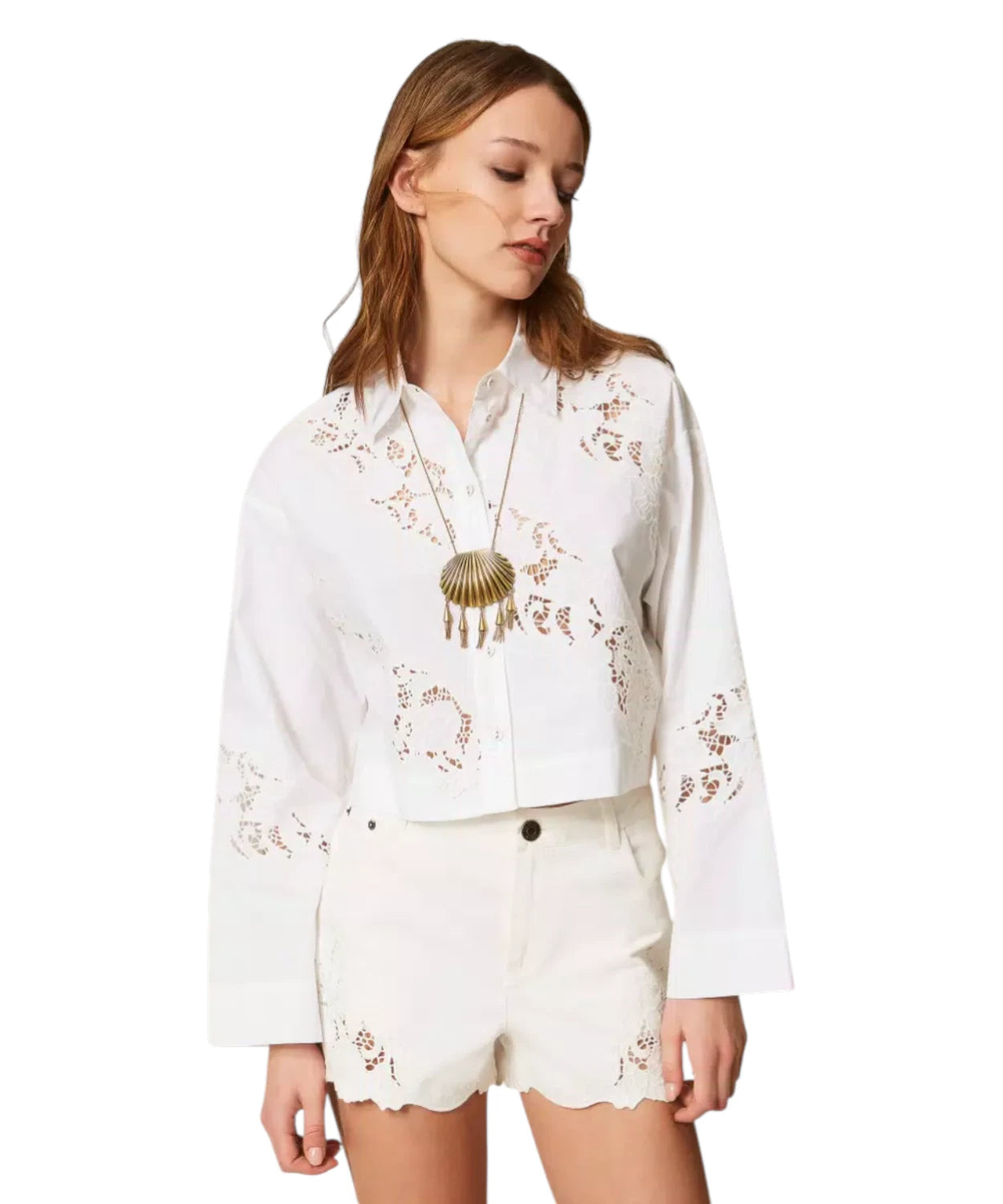 Camicia Donna Popeline e Sangallo Twinset