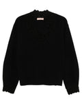 Maglia in Misto Lana con Ricamo Floreale a Crochet-Twinset-Maglieria-Vittorio Citro Boutique