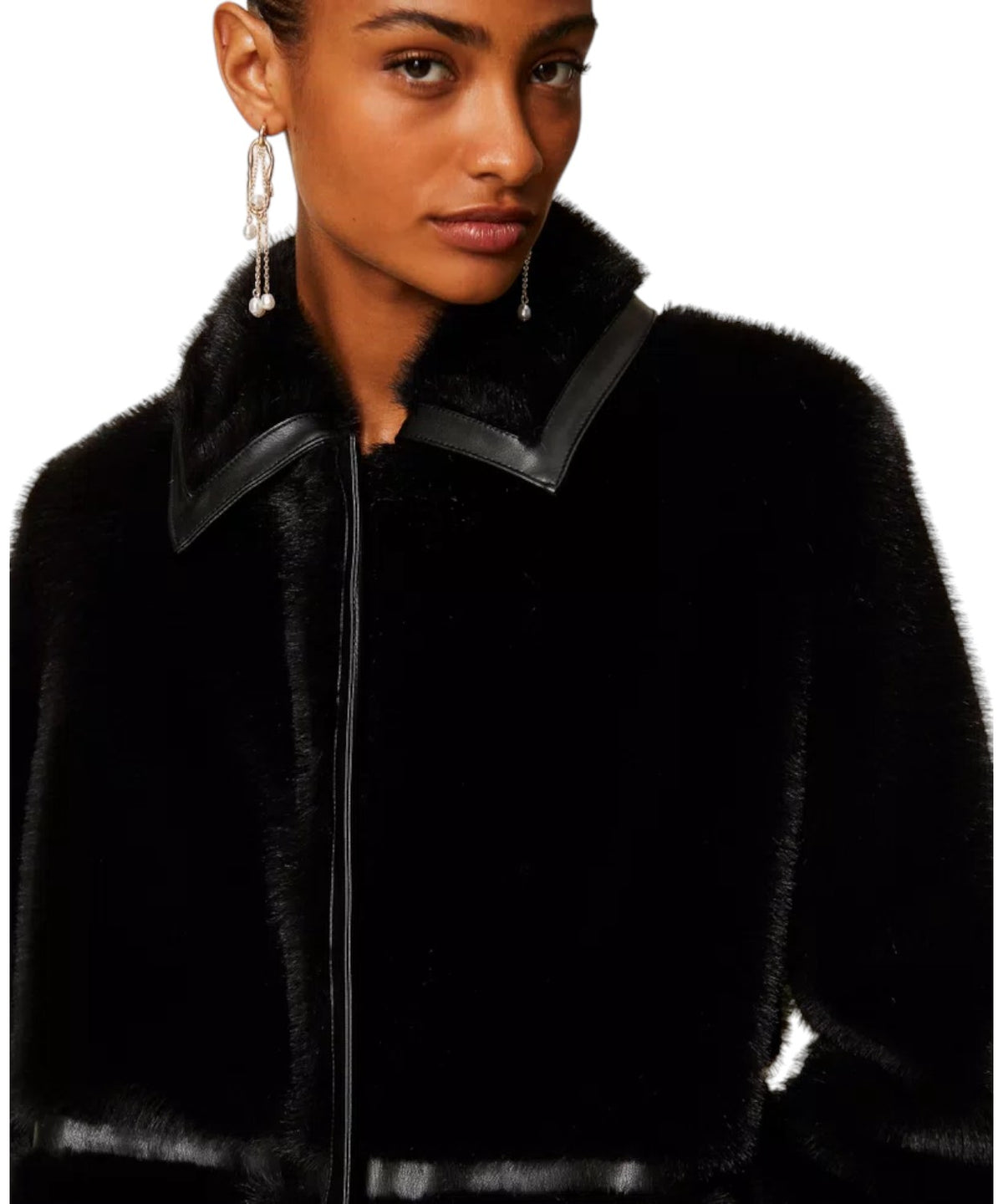Cappotto Donna in Faux Fur con Colletto