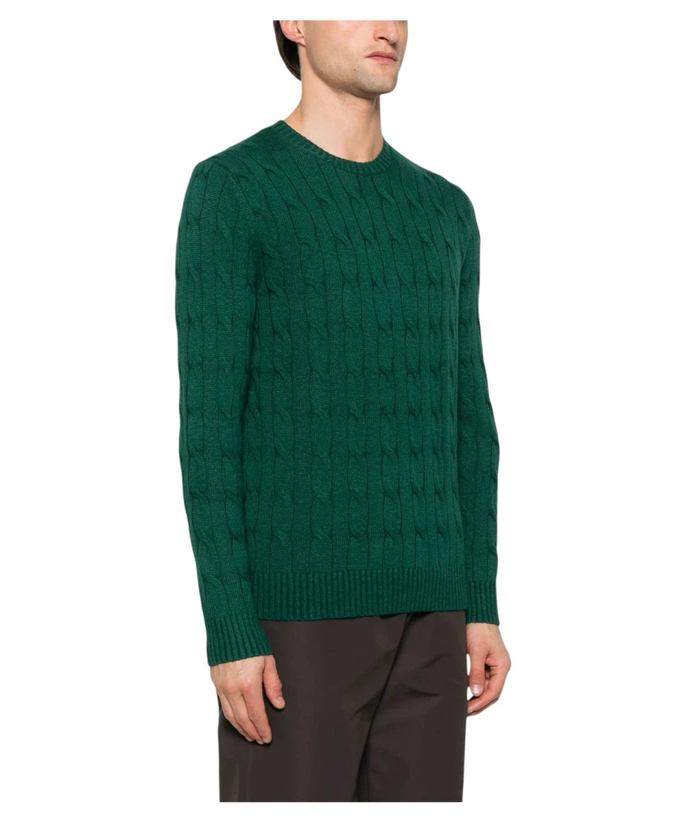 Maglione Girocollo da Uomo Regent in Misto Cashmere Verde