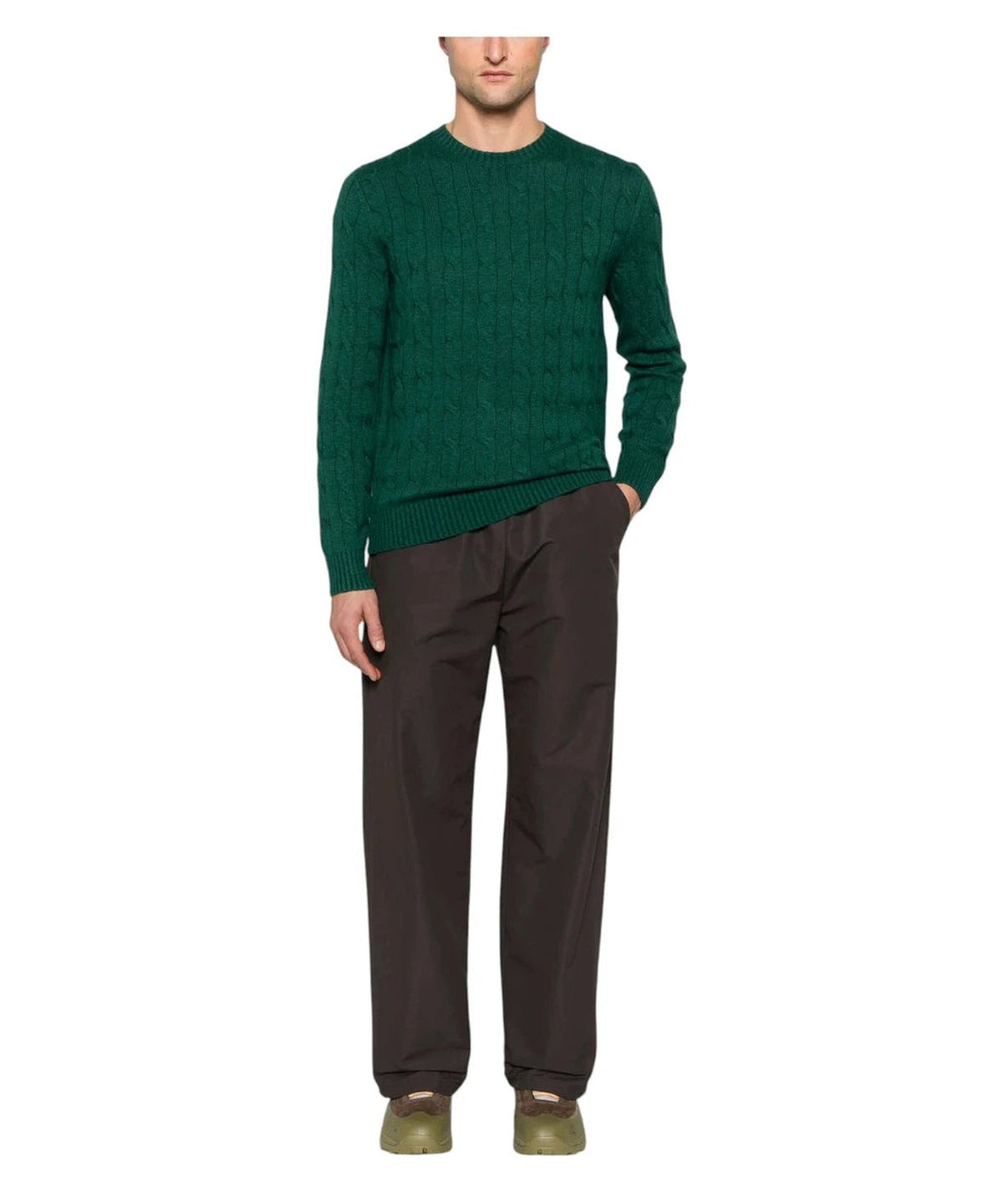 Maglione Girocollo Regent in Misto Cashmere Verde-Mc2 Saint Barth-Maglieria-Vittorio Citro Boutique