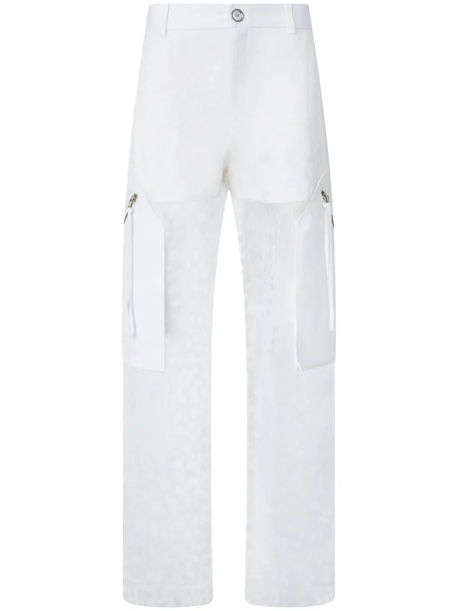 Pantaloni cargo in georgette con fodera e maxi tasche-Pantaloni-Pinko-Vittorio Citro Boutique