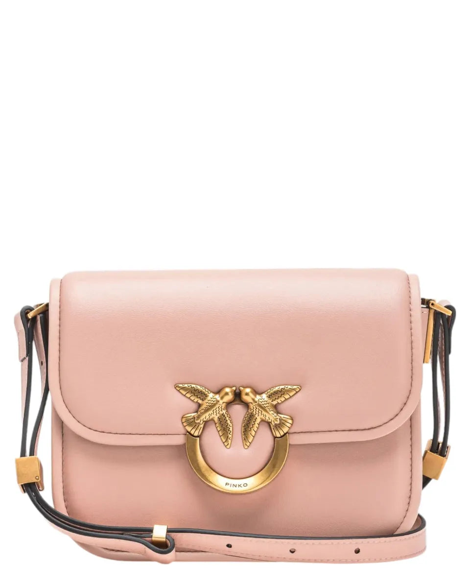 Borsa a Spalla Love Birds in Pelle di Vitello con Tracolla Regolabile-Pinko-Borse a spalla-Vittorio Citro Boutique