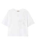 T-shirt bianca con ricamo-T-shirt-Twinset-Vittorio Citro Boutique
