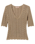 Maglia in lurex con lavorazione geometrica-Twinset-Maglieria-Vittorio Citro Boutique