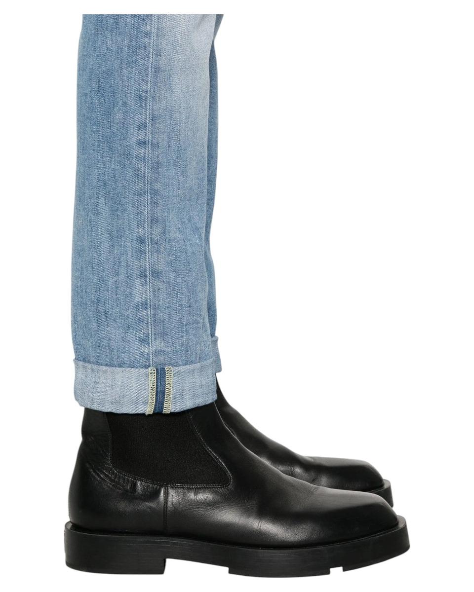 Jeans George con Gamba Affusolata e Stampa Logo sul Retro-Dondup-Jeans-Vittorio Citro Boutique